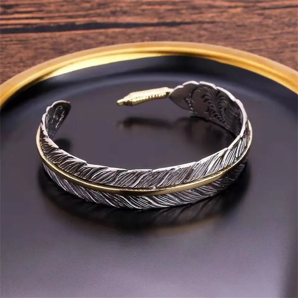 Tang Grass Pattern Feather Bracelet