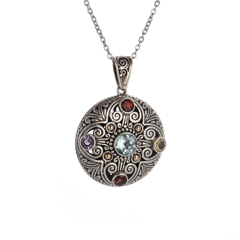 Shaped Purple Zircon Pendant Necklace