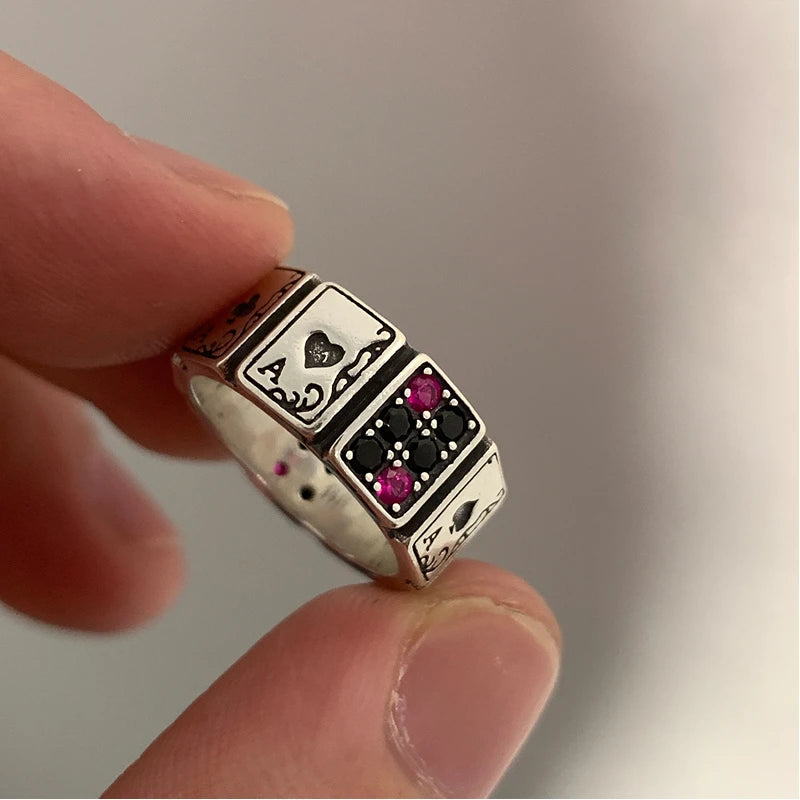 Vintage Lucky Poker Opening ring