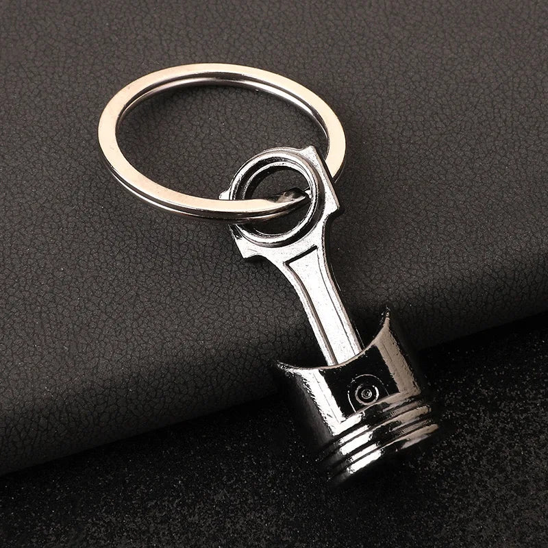 1pc Car Modified Engine Piston Metal Keychain