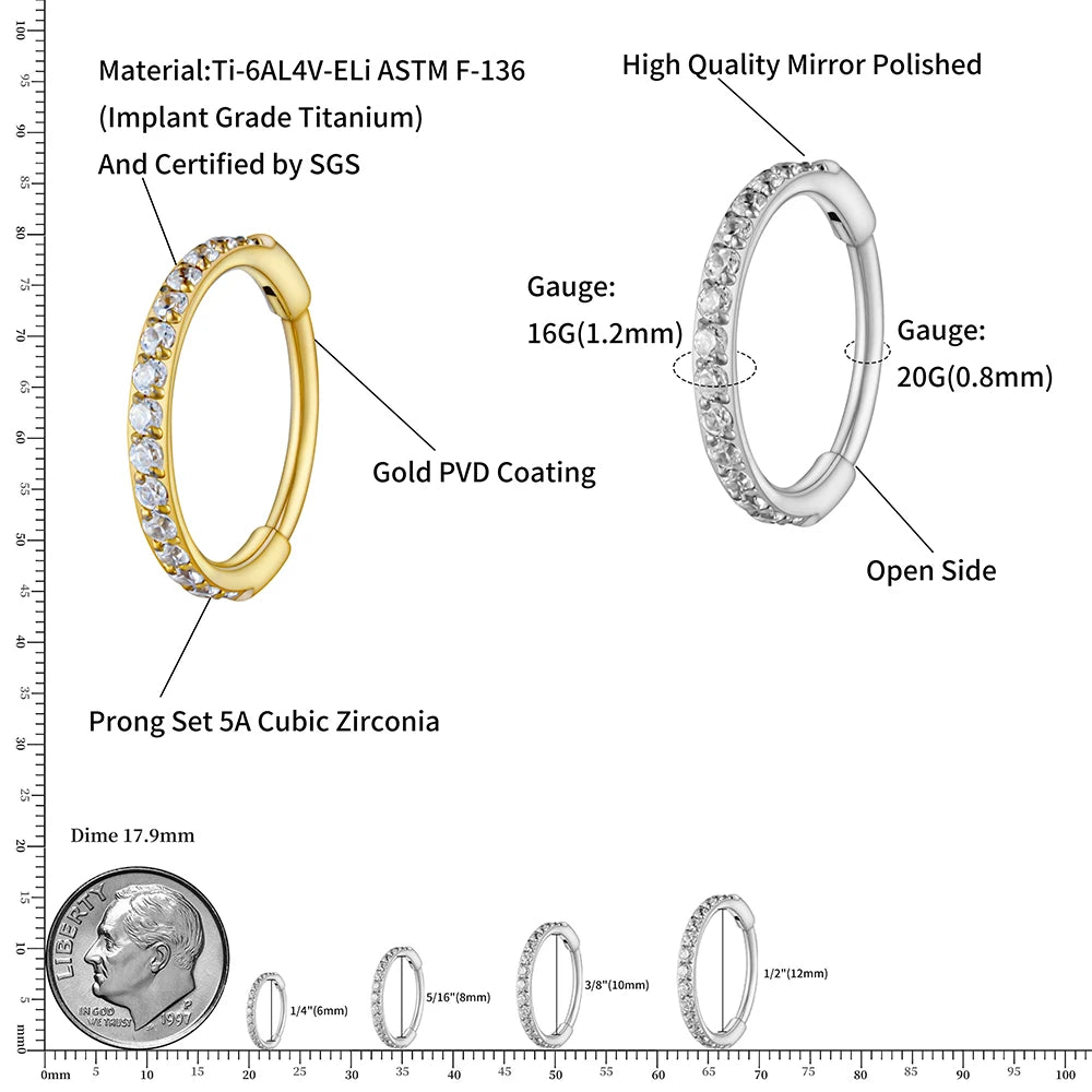 Titanium Slim Hoop Earrings