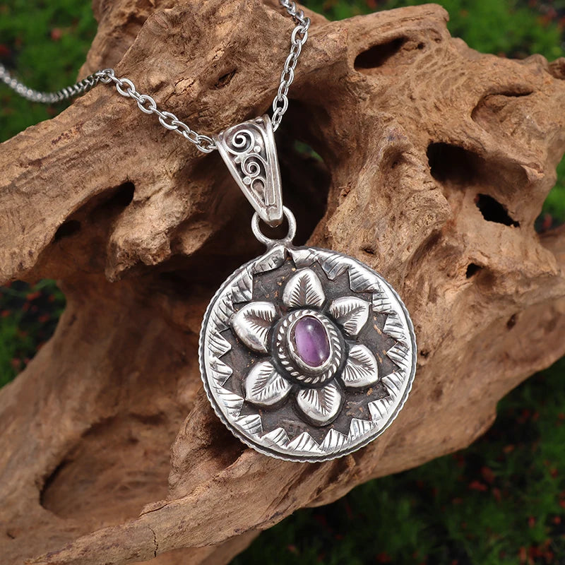 Shaped Purple Zircon Pendant Necklace