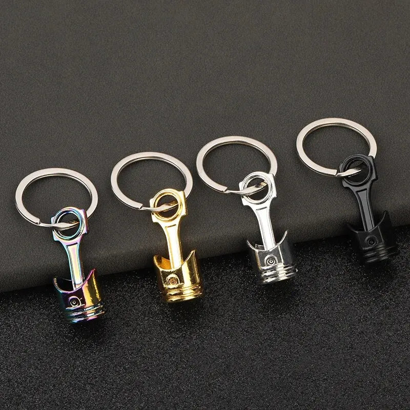 1pc Car Modified Engine Piston Metal Keychain