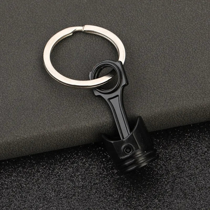 1pc Car Modified Engine Piston Metal Keychain