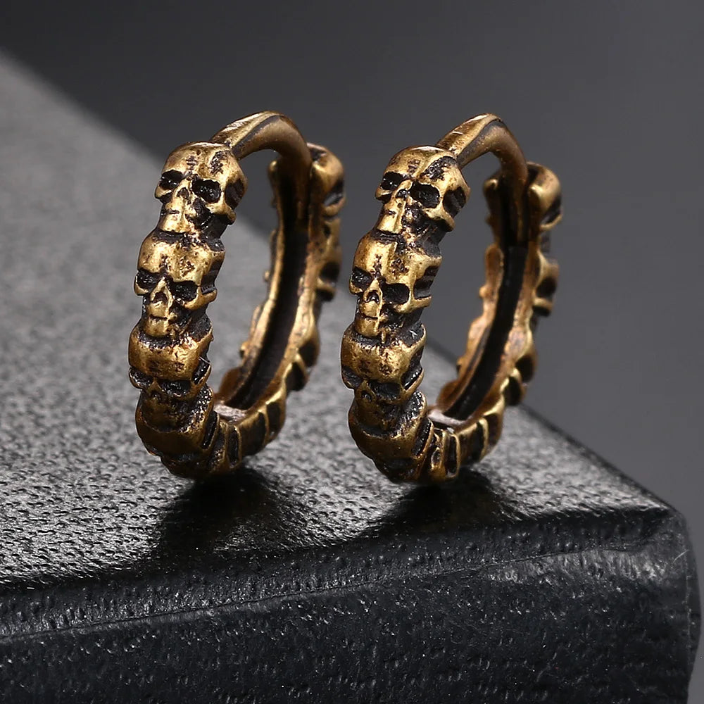 Skull Hoop Earrings