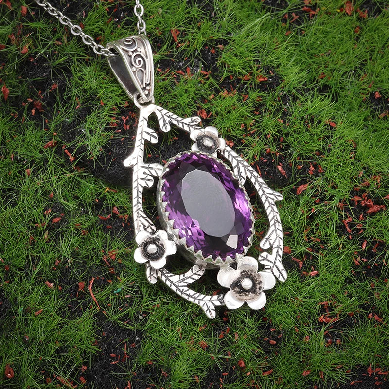 Shaped Purple Zircon Pendant Necklace