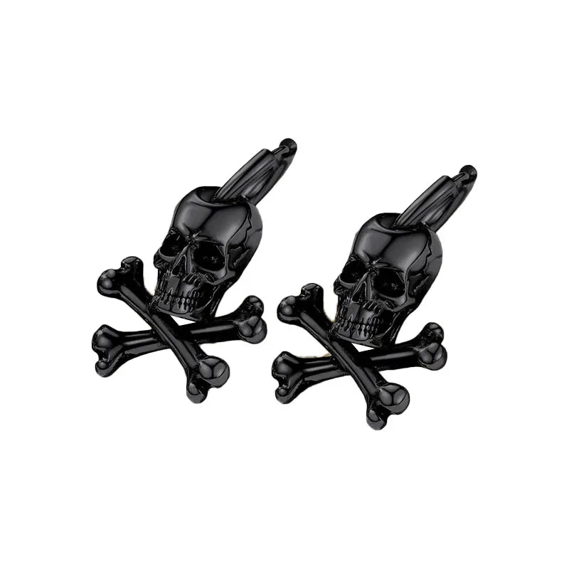 stainless steel retro Gothic Skull earrings