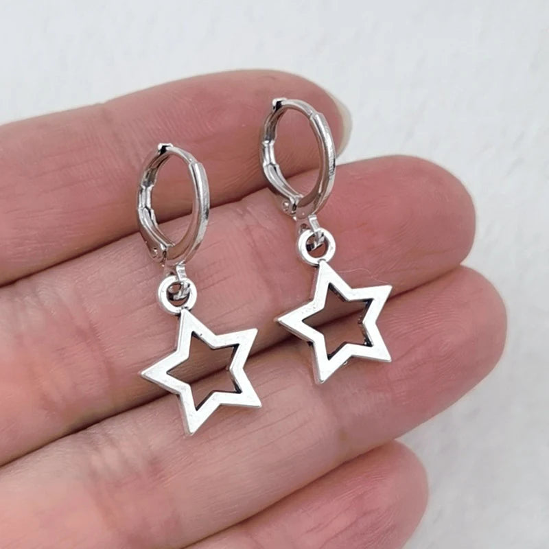 Star Hoop Earrings