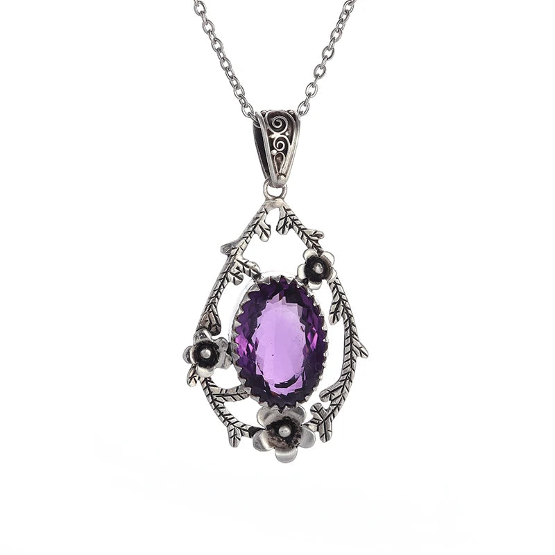 Shaped Purple Zircon Pendant Necklace