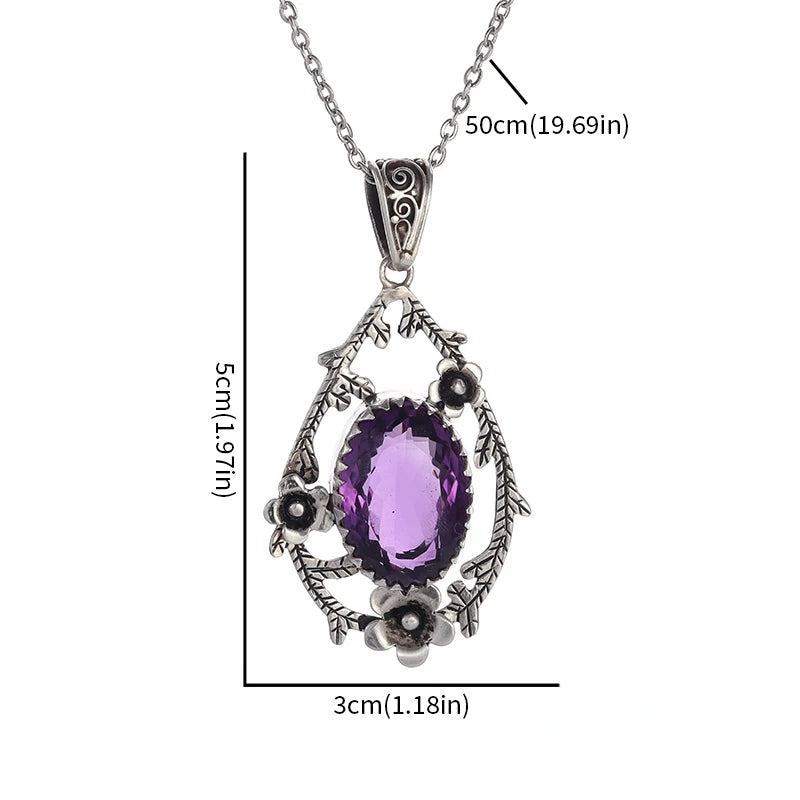 Shaped Purple Zircon Pendant Necklace