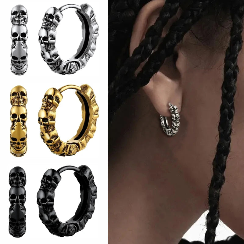 Skull Hoop Earrings