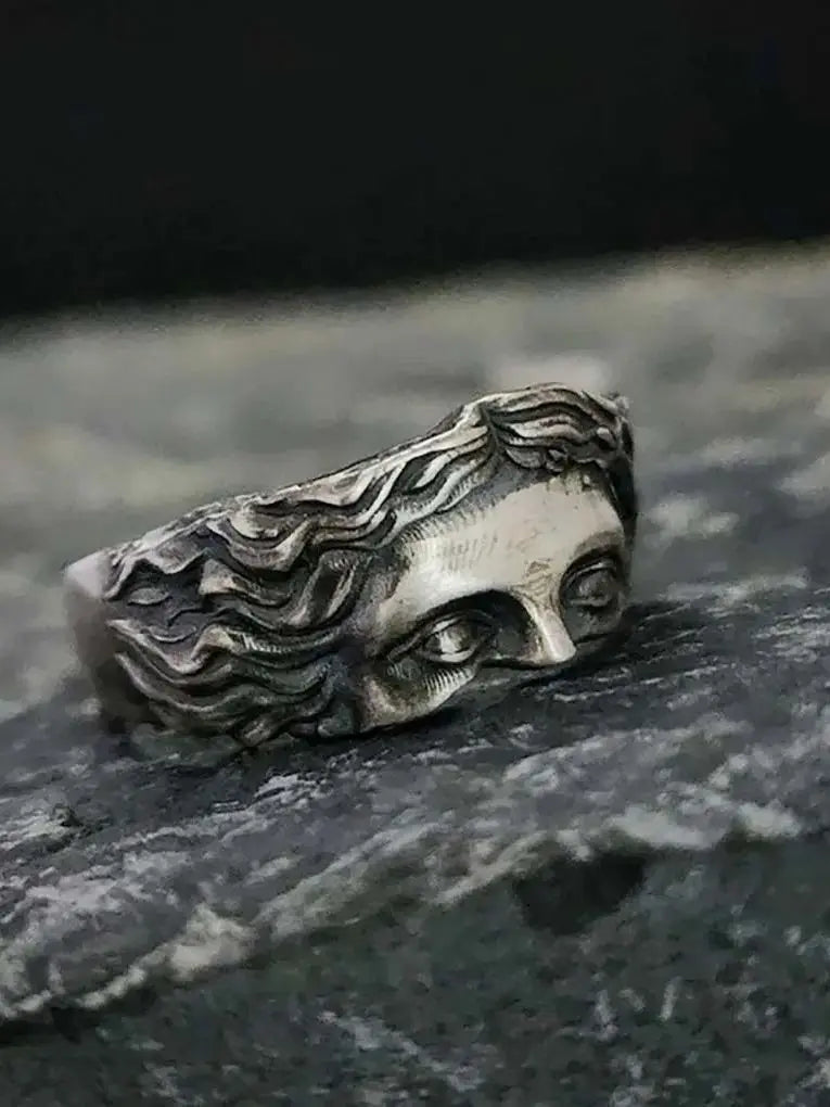 Venus Mask Ring  Retro Thai Silver Adjustable