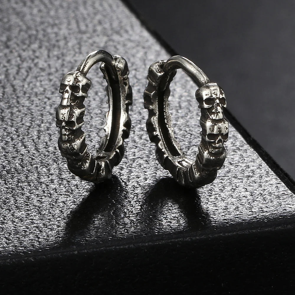 Skull Hoop Earrings