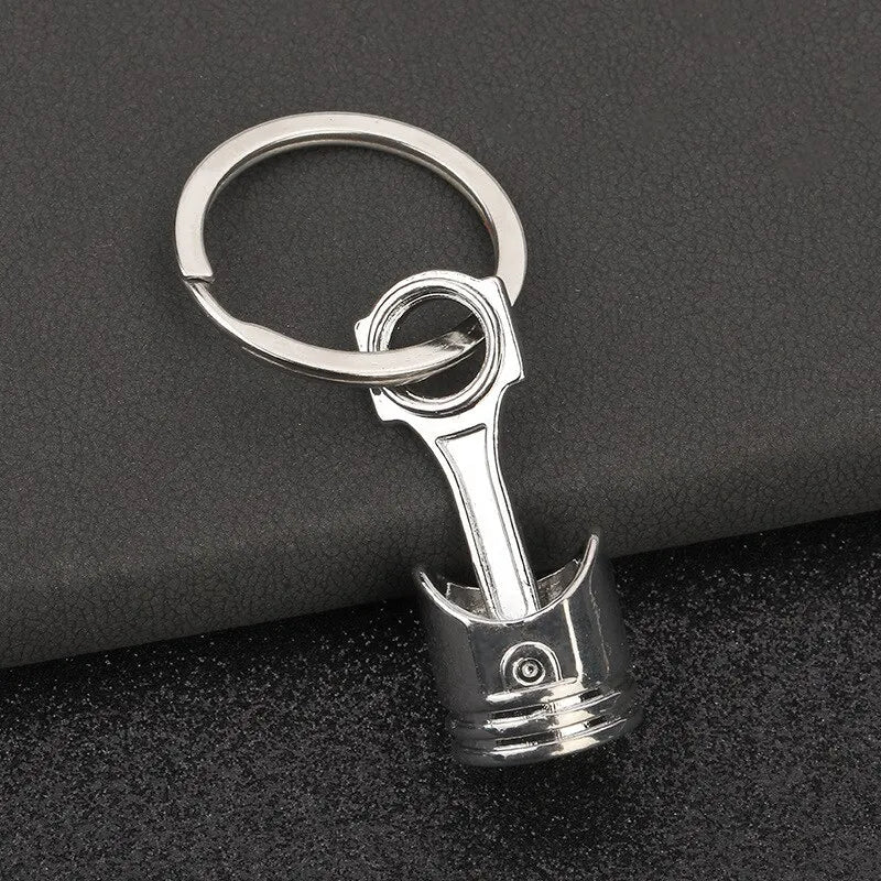 1pc Car Modified Engine Piston Metal Keychain