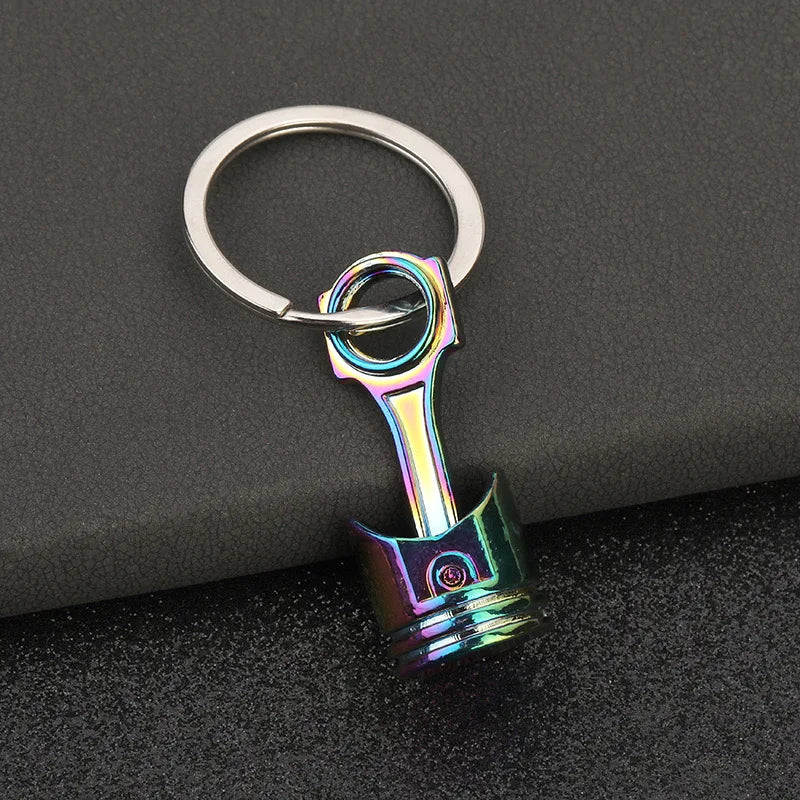 1pc Car Modified Engine Piston Metal Keychain