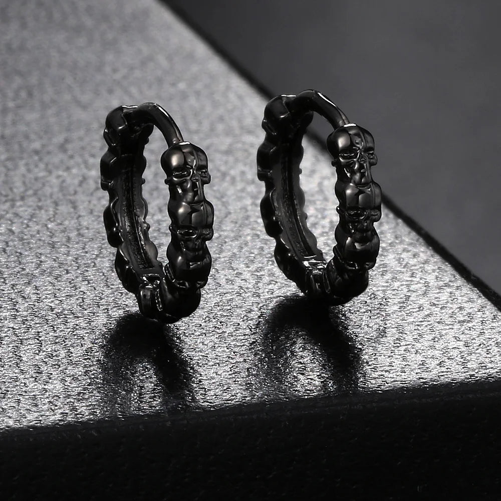 Skull Hoop Earrings