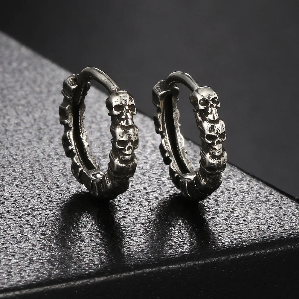 Skull Hoop Earrings