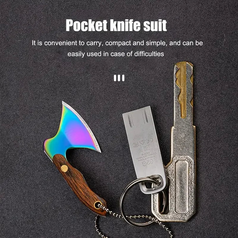 Mini Stainless Steel Small Axe Portable Key Chain