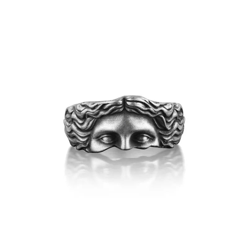 Venus Mask Ring  Retro Thai Silver Adjustable