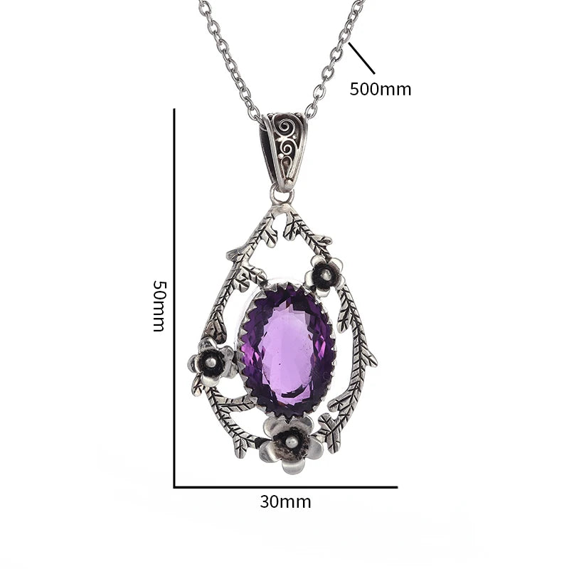 Shaped Purple Zircon Pendant Necklace