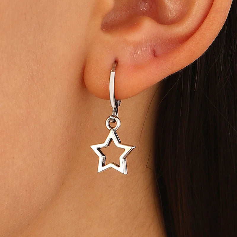 Star Hoop Earrings